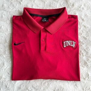 UNLV Polo Shirt Mens XL Red Nike Dri-Fit Runnin Rebels Las Vegas Nevada Swoosh